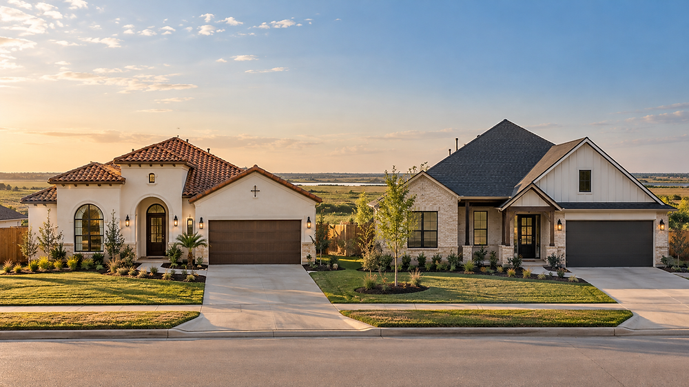 Single-story suburban homes illustrating options for a smaller next home